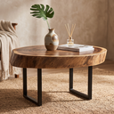 Ver imagem 7 de Mesa de Centro Orgânica Madeira Maciça Rústica Espessa Tampo 10cm