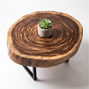 Ver imagem 5 de Mesa de Centro Orgânica Madeira Maciça Rústica Espessa Tampo 10cm
