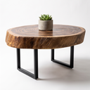 Ver imagem 4 de Mesa de Centro Orgânica Madeira Maciça Rústica Espessa Tampo 10cm