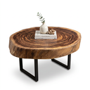 Ver imagem 2 de Mesa de Centro Orgânica Madeira Maciça Rústica Espessa Tampo 10cm