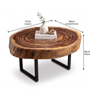 Ver mais imagens de Mesa de Centro Orgânica Madeira Maciça Rústica Espessa Tampo 10cm