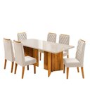 Ver imagem 2 de Mesa de Jantar 6 Lugares Andriolli com Vidro Mel/off White/pastel - Viero Móveis