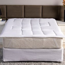 Pillow Top Protetor de Colchão Cama Casal Box Toque Macio Branco - 3