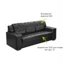 Ver imagem 1 de Conjunto Sofás de 2 e 3 Lugares Ref. 660 - Corino Preto - Rondomóveis Corino Preto