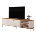 Ver imagem 3 de Rack para TV até 75 Polegadas Curva Estilo Industrial 100% MDF 181cm Tucupí Off White