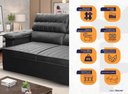 Ver imagem 2 de Sofá Retrátil Reclinável 3 Lugares com Molas 2,00m Quantum Suede Velut Cinza - King House