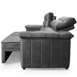 Sofá Retrátil Reclinável 3 Lugares com Molas 2,00m Quantum Suede Velut Cinza - King House - 6 Sofá Retrátil Reclinável 3 Lugares com Molas 2,00m Quantum Suede Velut Cinza - King House - 6