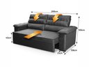 Ver imagem 3 de Sofá Retrátil Reclinável 3 Lugares com Molas 2,00m Quantum Suede Velut Cinza - King House