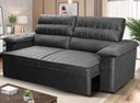 Ver imagem 1 de Sofá Retrátil Reclinável 3 Lugares com Molas 2,00m Quantum Suede Velut Cinza - King House