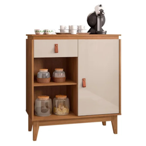 Aparador Cantinho do Café Porta e Gaveta Rubi Plus:cedro/ Off White