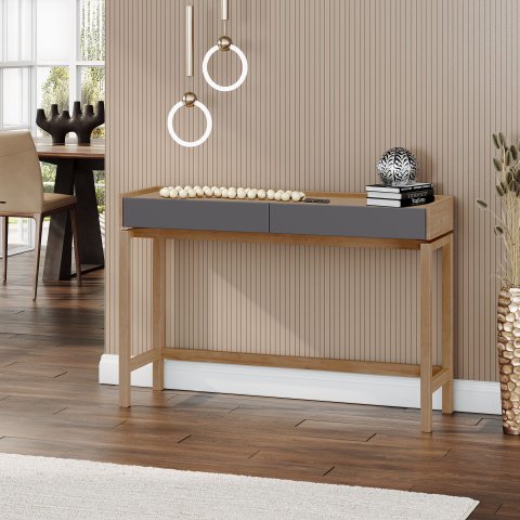 Aparador 2 Gavetas em MDF e Madeira Maciça Linha Barcelona