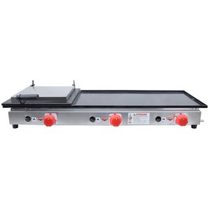 Chapeira Chapa de Lanches Porção 31x90 Inox Baixa Pressão A Gás com Prensa E Coletor