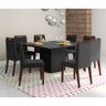 Mesa de Jantar Preto 150x150 cm com 08 Cadeiras Denise Castanho/Veludo Preto - D'Rossi - 2