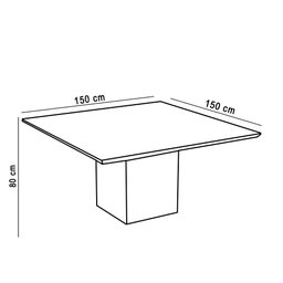 Mesa de Jantar Preto 150x150 cm com 08 Cadeiras Denise Castanho/Veludo Preto - D'Rossi - 8