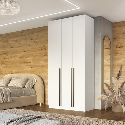 Guarda Roupa Solteiro 3 Portas 100% MDF Vicenzo