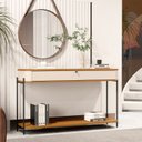 Ver imagem 2 de Aparador Curvo 1 Gaveta Pés e Puxador em Metal 121cm Tucupí