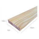 Ver imagem 2 de Kit 6 Ripas Madeira Pinus Maciça 100x9x1,8cm Lixadas