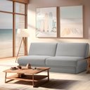 Ver imagem 3 de Sofá Cama Easy 3 Lugares 208cm com Baú e Tecido Linho 1431
