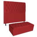 Ver imagem 5 de Cabeceira Estofada Recamier Baú para Cama Box 160cm Queen:Vermelho
