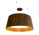Ver imagem 1 de Lustre Pendente Cônico 62x23cm 5xE27 em Madeira - Imbuia