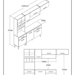 Cozinha Compacta 4 Peças Santiago 197,5x250x38,5 Cm - 3