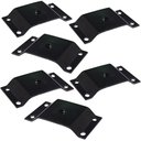 Ver imagem 1 de Kit 6 Chapinhas Chapa Elevada Fixação Pés Palito Rosca 5/16 Preto G59 Gran Belo Puff Aparador Banco 