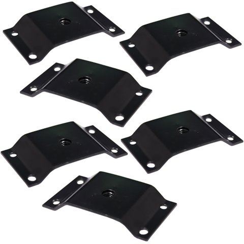 Kit 6 Chapinhas Chapa Elevada Fixação Pés Palito Rosca 5/16 Preto G59 Gran Belo Puff Aparador Banco