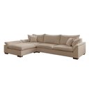 Ver imagem 3 de Sofá de Canto 6 Lugares com Chaise Modulado 280cm com Base em Madeira Maciça Dominique