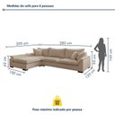 Ver imagem 4 de Sofá de Canto 6 Lugares Chaise Modulado 280cm com Base em Madeira Maciça Dominique Yescasa