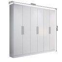 Ver imagem 4 de Guarda Roupa Casal 6 Portas 3 Gavetas Mônaco Branco