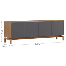 Rack para TV até 50 Polegadas em Madeira Maciça e MDF Linha Barcelona  - 4