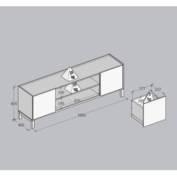Rack para TV até 50 Polegadas em Madeira Maciça e MDF Linha Barcelona  - 7