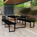 Ver imagem 1 de Mesa de Jantar com Bancos Conjunto Industrial para Área Gourmet:preto
