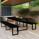 Ver imagem 2 de Mesa de Jantar com Bancos Conjunto Industrial para Área Gourmet:preto