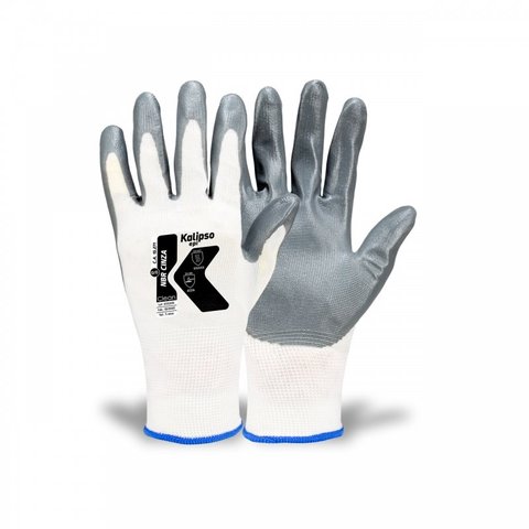 Luva com Banho Nitrílica Nbr Cinza Ca 15271 Kalipso (12pares)