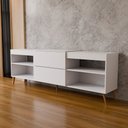 Ver imagem 6 de Rack para TV até 55 Polegadas Florença 1 Porta 2 Prateleiras Branco Fosco - Panorama Móveis