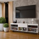 Ver imagem 2 de Rack para TV até 55 Polegadas Florença 1 Porta 2 Prateleiras Branco Fosco - Panorama Móveis