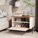 Ver imagem 5 de Mesa de Cabeceira Curva 1 Gaveta Pés e Puxadores em Metal 45cm Tucupí