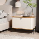 Ver imagem 2 de Mesa de Cabeceira Curva 1 Gaveta Pés e Puxadores em Metal 45cm Tucupí