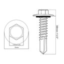 Ver imagem 2 de Parafuso Telha/metal Cabo Flangeada Perfurante Arruela Fixa Stein 12x1.1/2 (5.5x38)