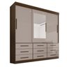Guarda Roupa Casal 3 Portas 9 Gavetas com Espelho Luana - 4