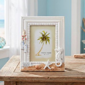 Porta Retrato Mesa Decoração Casa de Praia Mar Oceano 5x7"