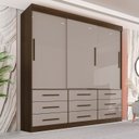 Ver imagem 2 de Guarda Roupa Casal 3 Portas 9 Gavetas Luana