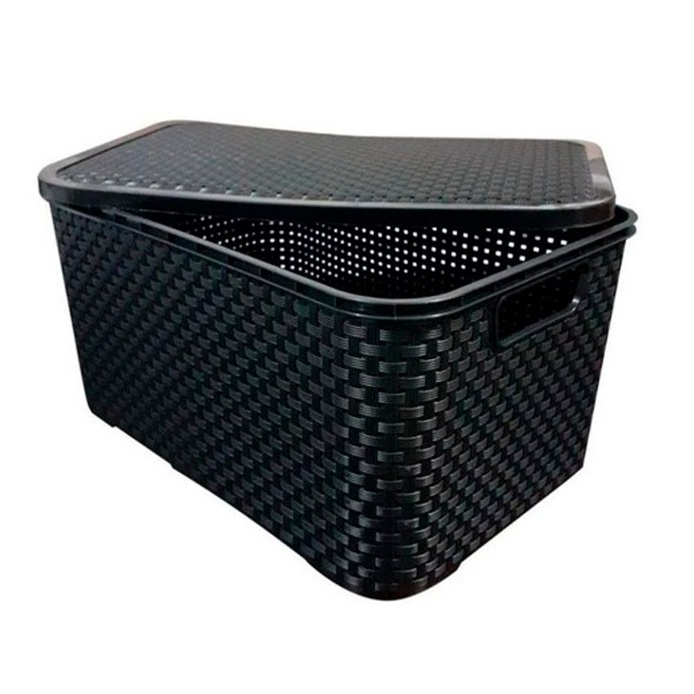 Caixa Organizadora Rattan Cesto com Tampa 7 Litros - 2