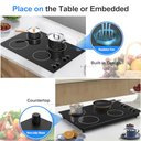 Ver imagem 6 de Vbgk Cooktop Elétrico 30" Indução 6000w com 4 Bocas, Controle por Botão (preto)