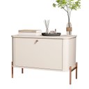 Ver imagem 3 de Mesa de Cabeceira Curva 1 Gaveta e 1 Nicho Pés e Puxadores em Metal 45cm Tucupí