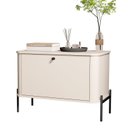 Ver imagem 3 de Mesa de Cabeceira Curva 1 Gaveta Pés e Puxadores em Metal 76cm Tucupí