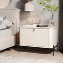 Ver imagem 2 de Mesa de Cabeceira Curva 1 Gaveta Pés e Puxadores em Metal 76cm Tucupí