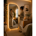 Ver imagem 2 de Espelho Capri - Linha Metal - - Champanhe - com LED - 140x70