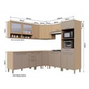 Ver imagem 4 de Cozinha Completa 100 Mdf de Canto 9 Peças com Tampo e Espaço Forno e Micro-ondas 458cm Duna Luciane